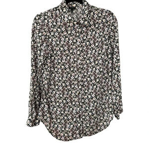 Talbots Women's Long Sleeve Button Down Floral Print Blouse Size Medium